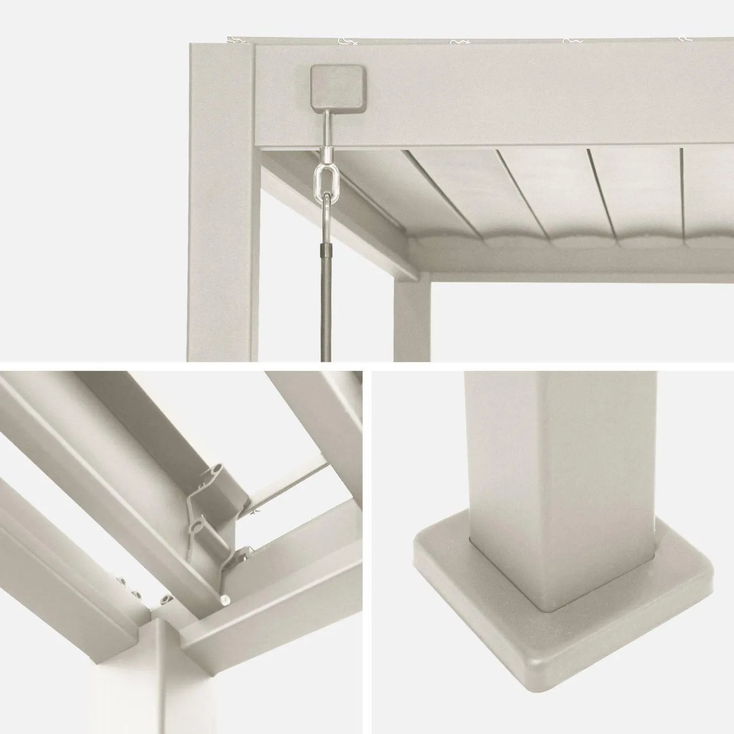 Pérgola bioclimática 3x3m de aluminio con lamas orientables