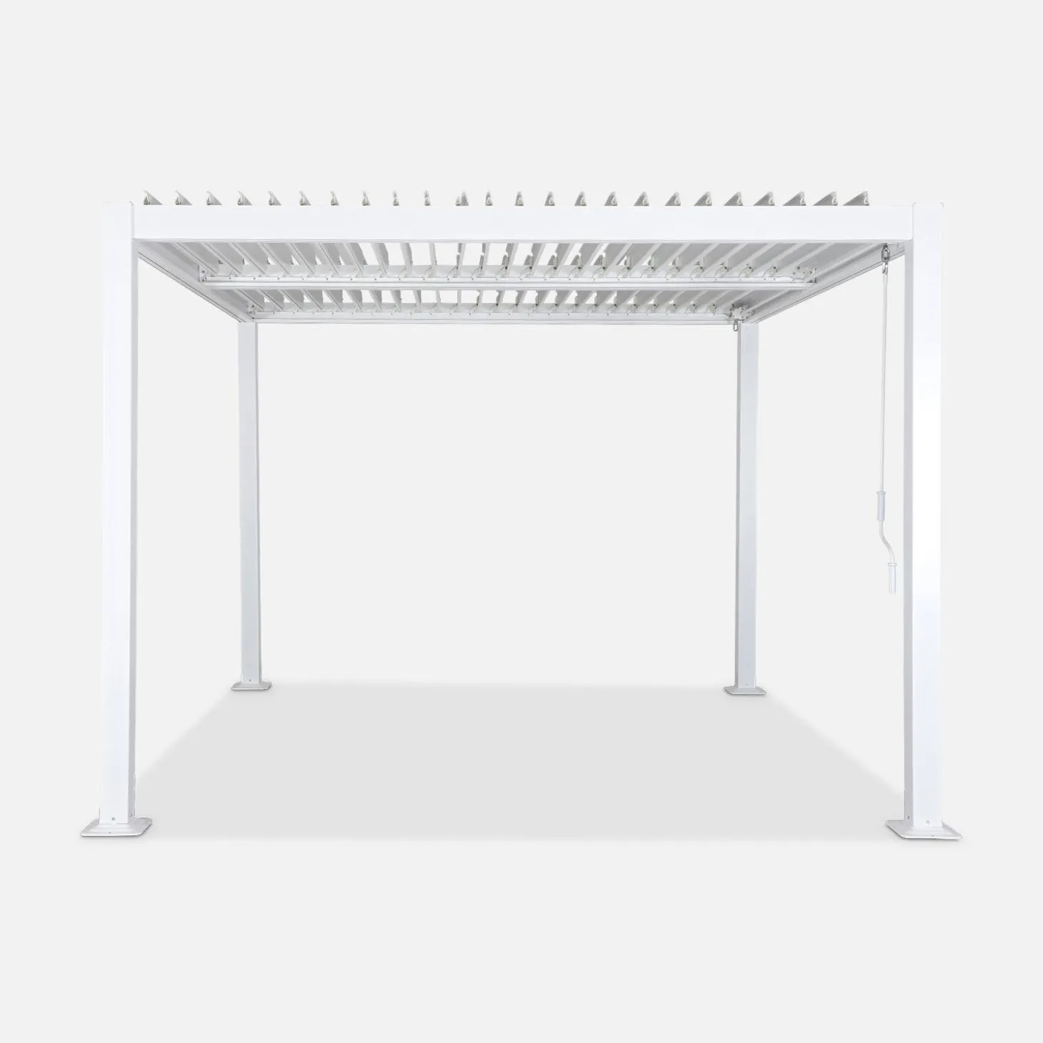 Pérgola bioclimática 3x3m de lamas de aluminio y acero
