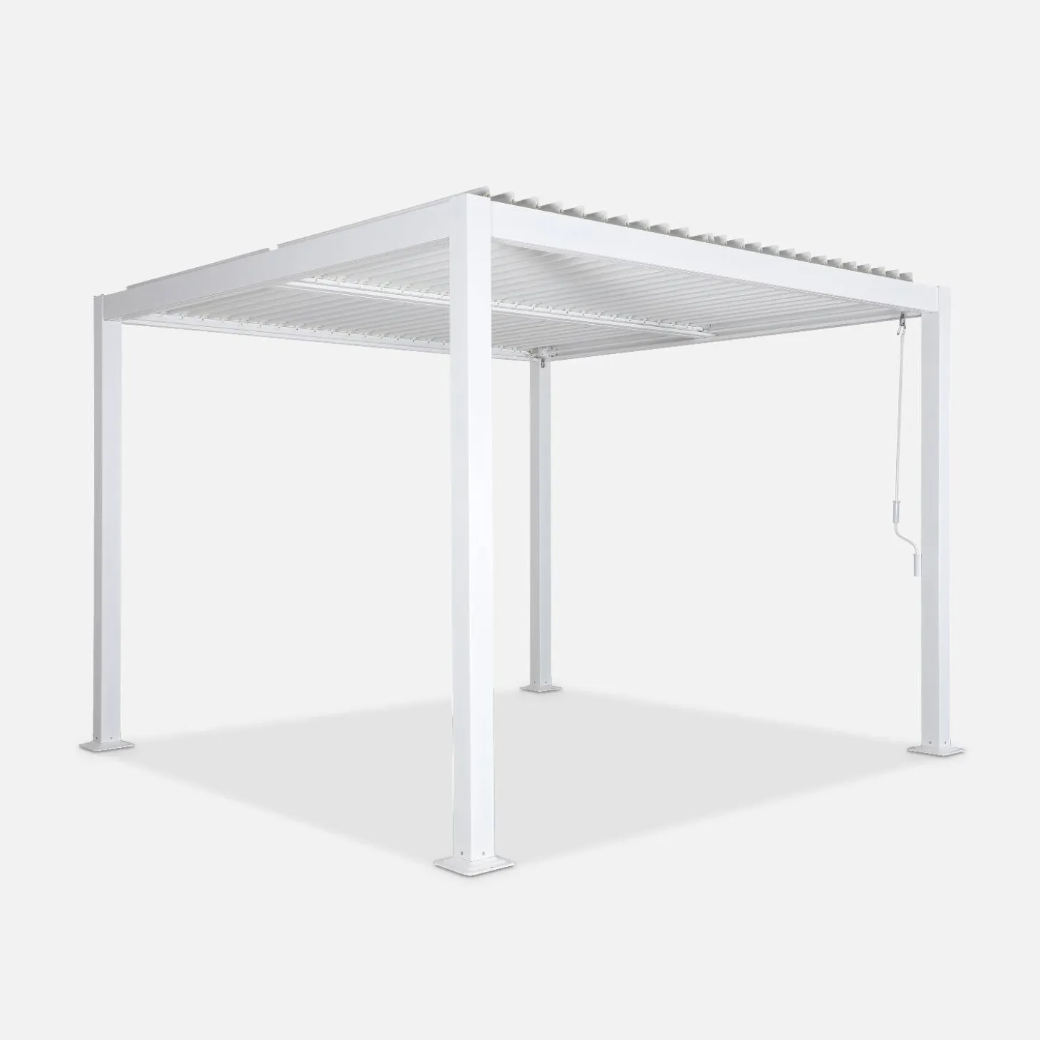 Pérgola bioclimática 3x3m de lamas de aluminio y acero