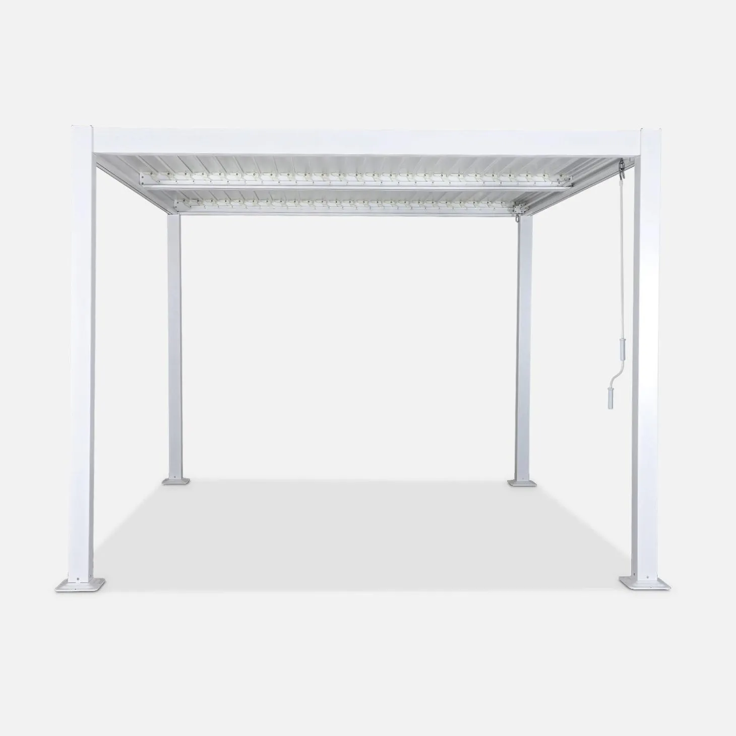 Pérgola bioclimática 3x3m de lamas de aluminio y acero