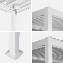 Pérgola bioclimática 3x3m de lamas de aluminio y acero