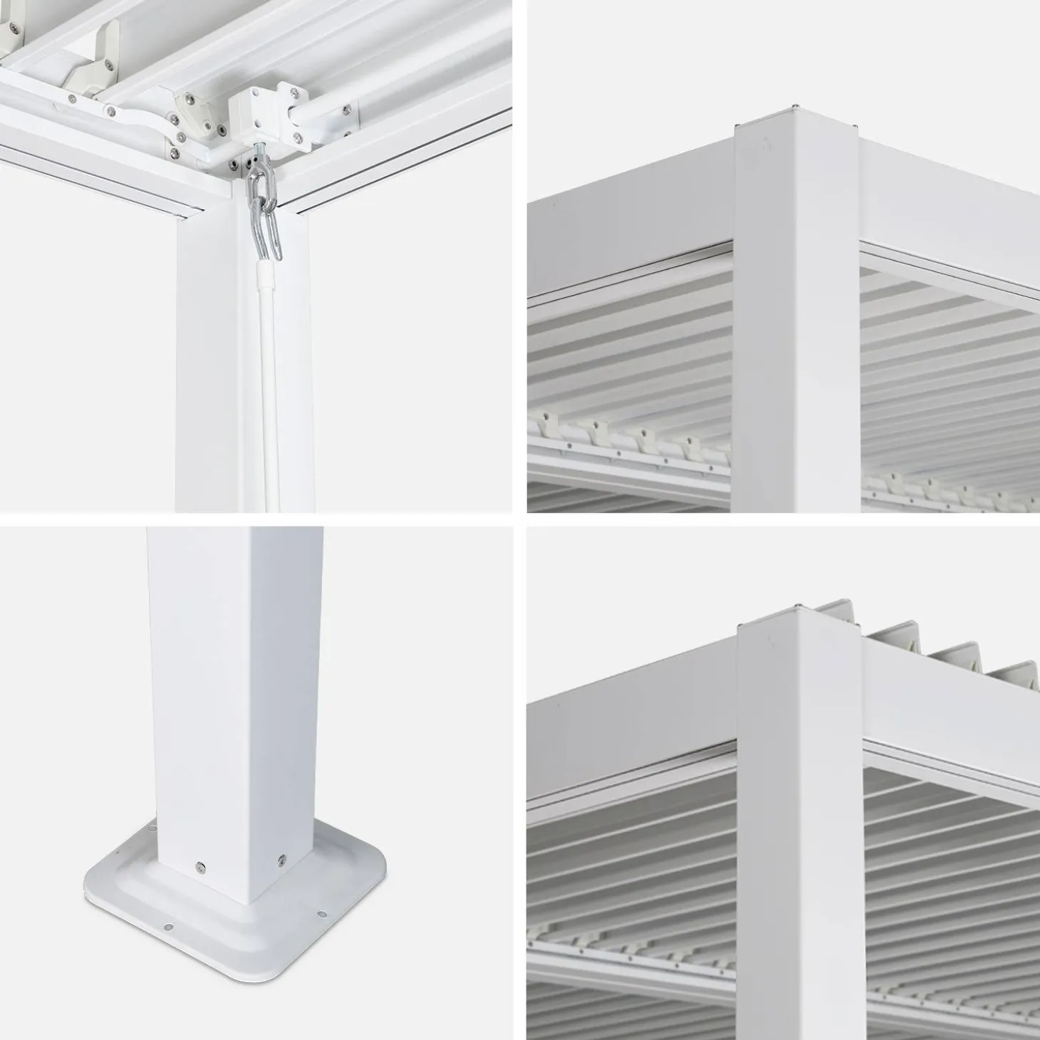 Pérgola bioclimática 3x3m de lamas de aluminio y acero