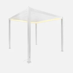 Pérgola bioclimática 3x3m eléctrica de aluminio con iluminación LED