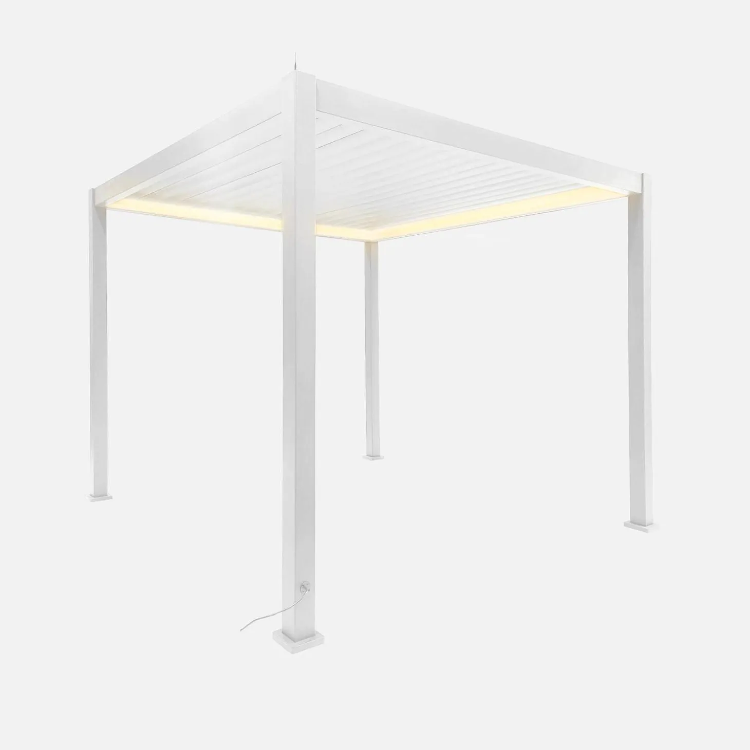 Pérgola bioclimática 3x3m eléctrica de aluminio con iluminación LED