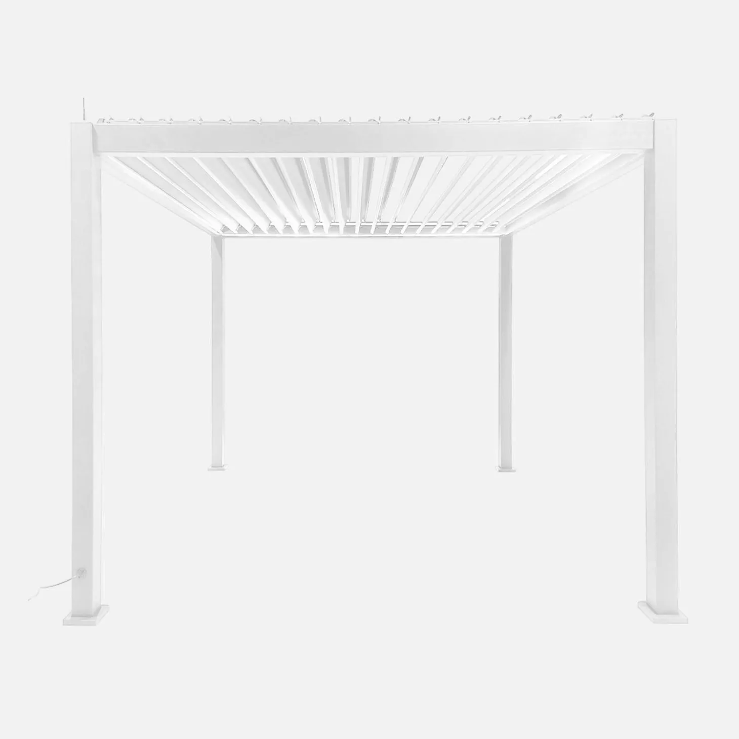 Pérgola bioclimática 3x3m eléctrica de aluminio con iluminación LED