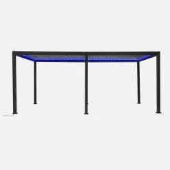 Pérgola bioclimática 3x6m eléctrica de aluminio con iluminación LED
