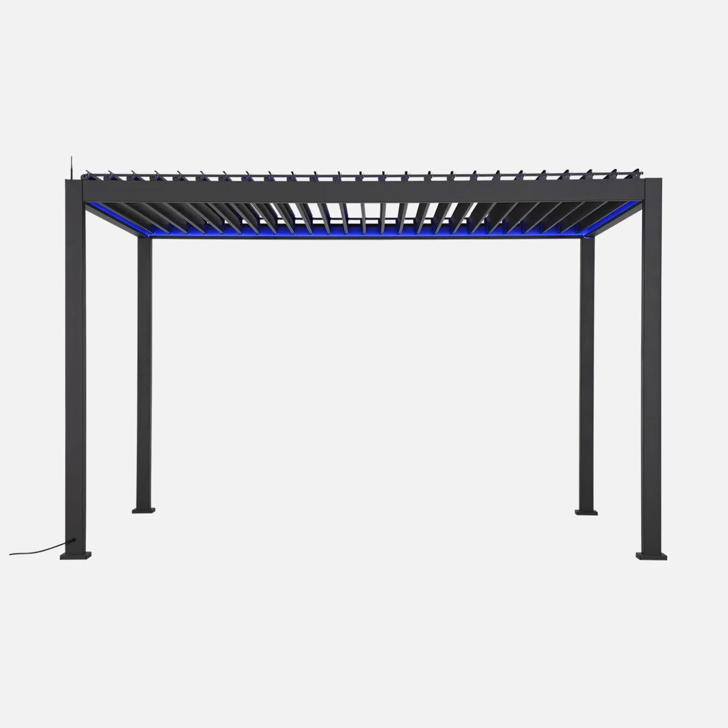 Pérgola bioclimática 3x4m eléctrica LED + toldo 3m + toldo 4m