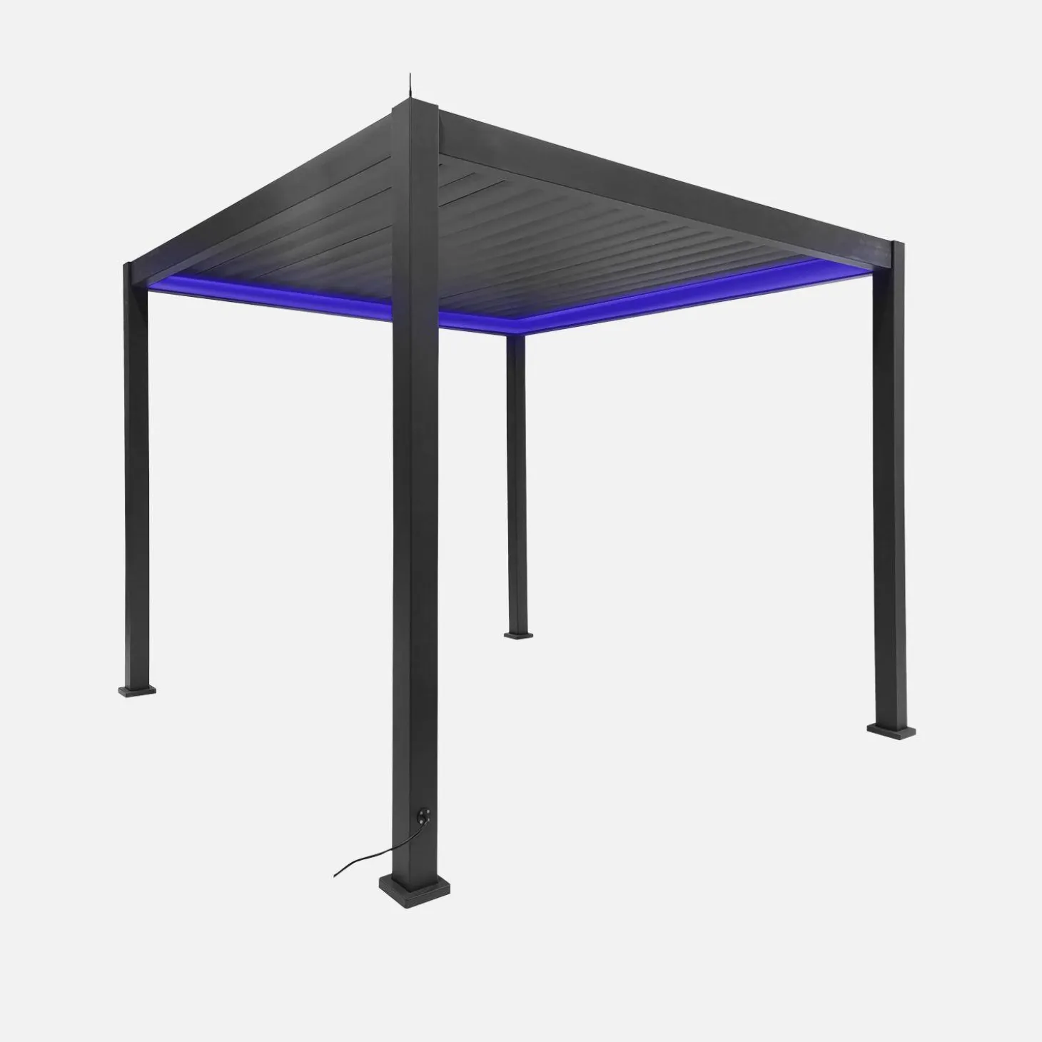 Pérgola bioclimática 3x3m eléctrica de aluminio con iluminación LED