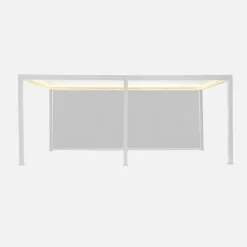 Pérgola bioclimática 3x6m eléctrica de aluminio con LED + 2 toldos de 3m