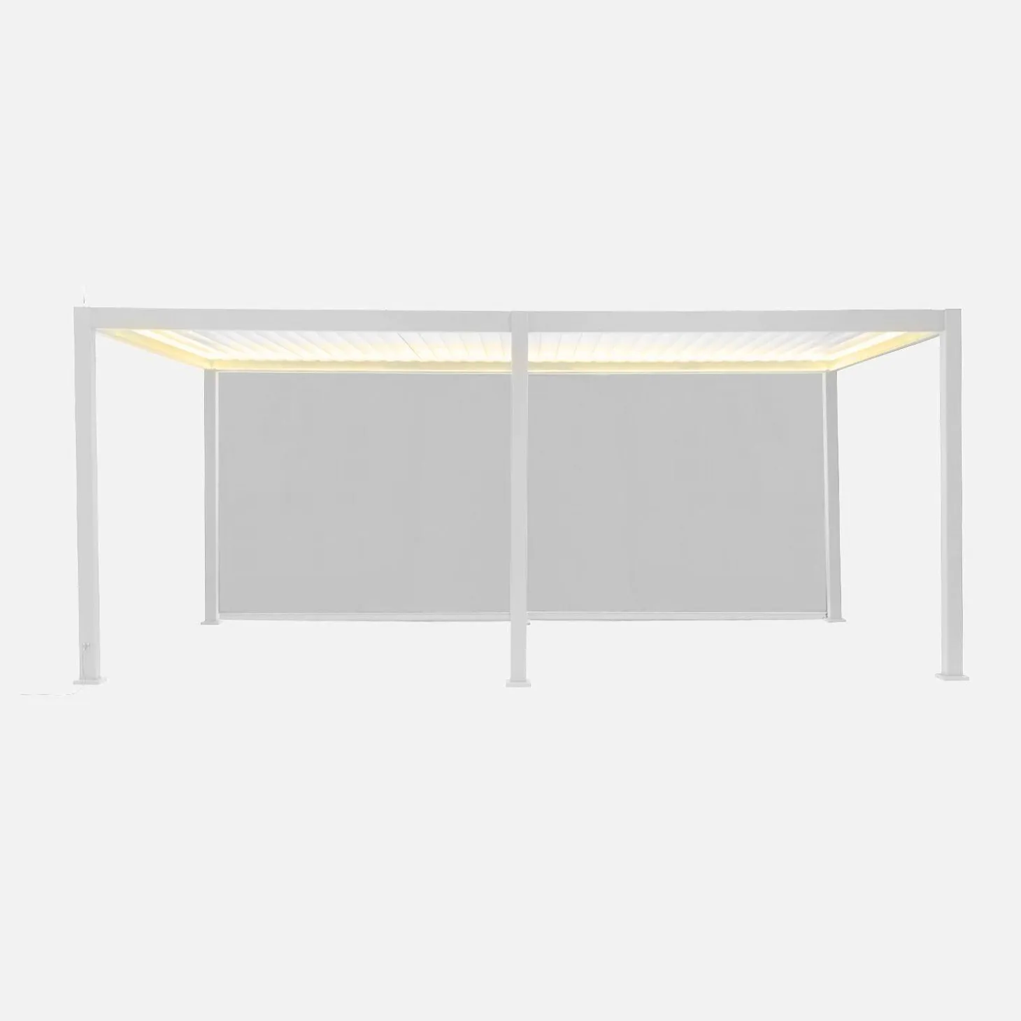 Pérgola bioclimática 3x6m eléctrica de aluminio con LED + 2 toldos de 3m