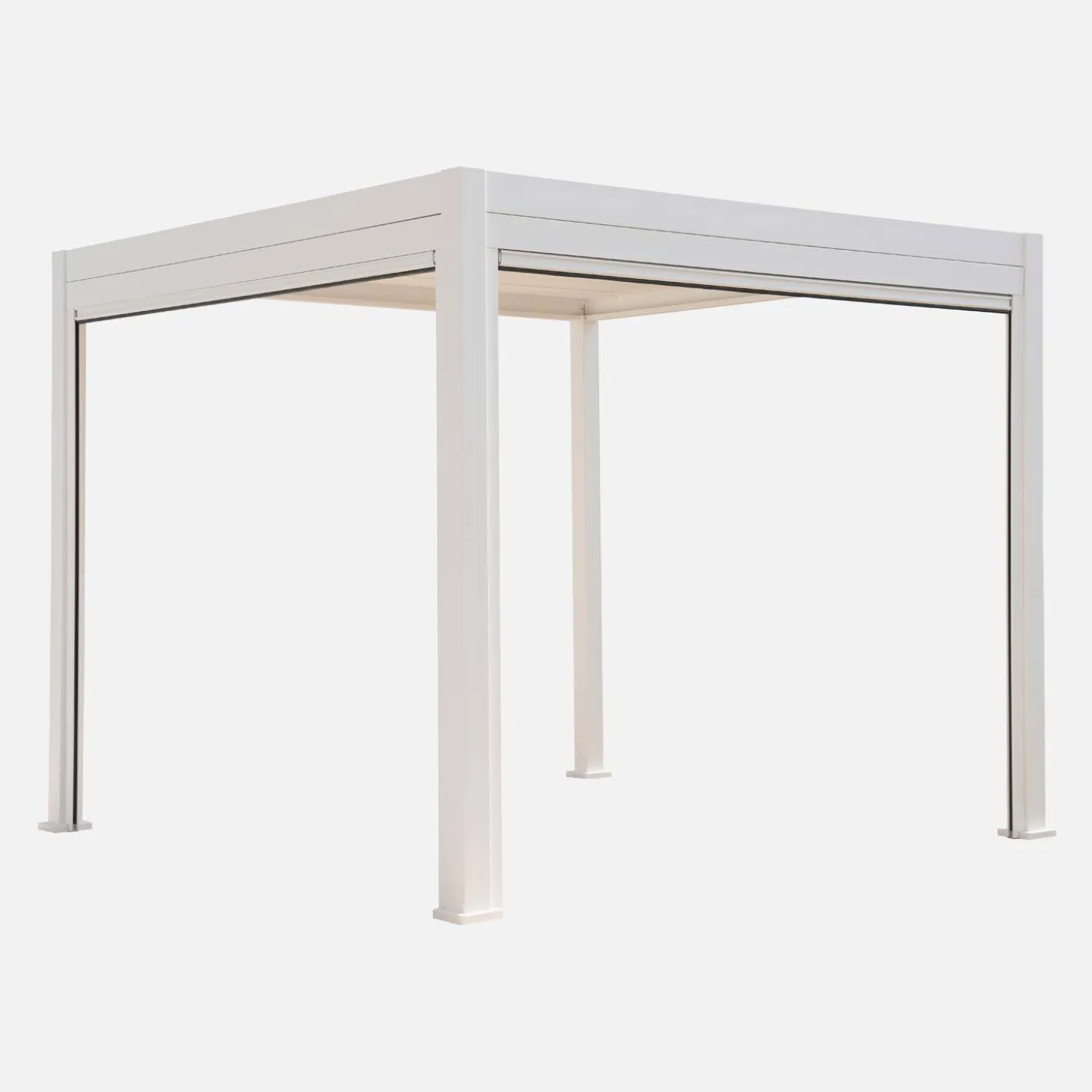 Pérgola bioclimática 3x3m V2 + 2 toldos verticales de 3m