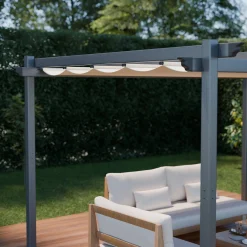 Pérgola 3x4m de aluminio con cubierta corredera