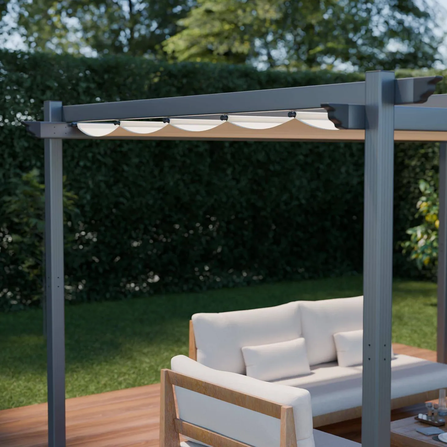 Pérgola 3x4m de aluminio con cubierta corredera
