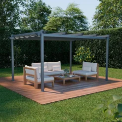 Pérgola 3x4m de aluminio con cubierta corredera