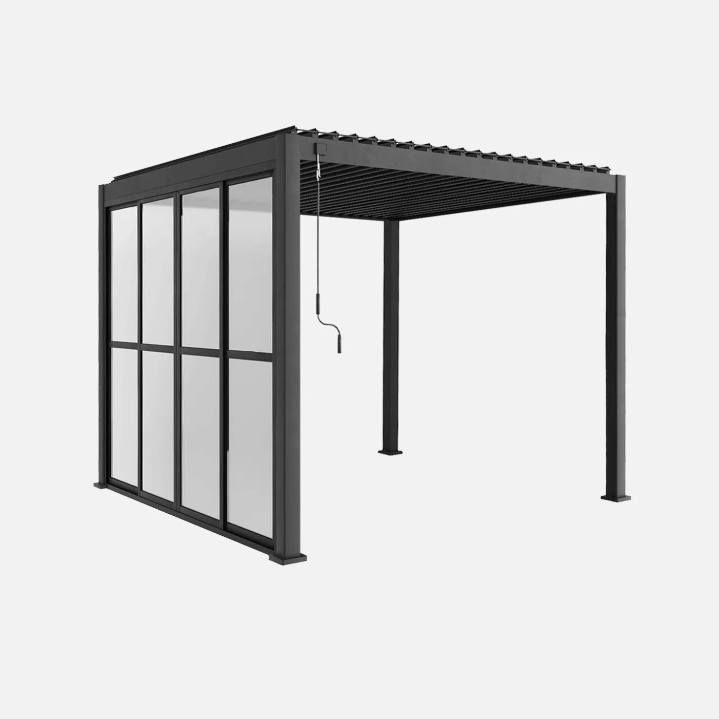 Puerta corredera para pérgola de 3m