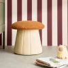 Puff champiñón infantil con almacenamiento teddy y terciopelo