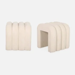 Puff contemporáneo de tela, set de 2