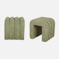 Puff contemporáneo de tela, set de 2