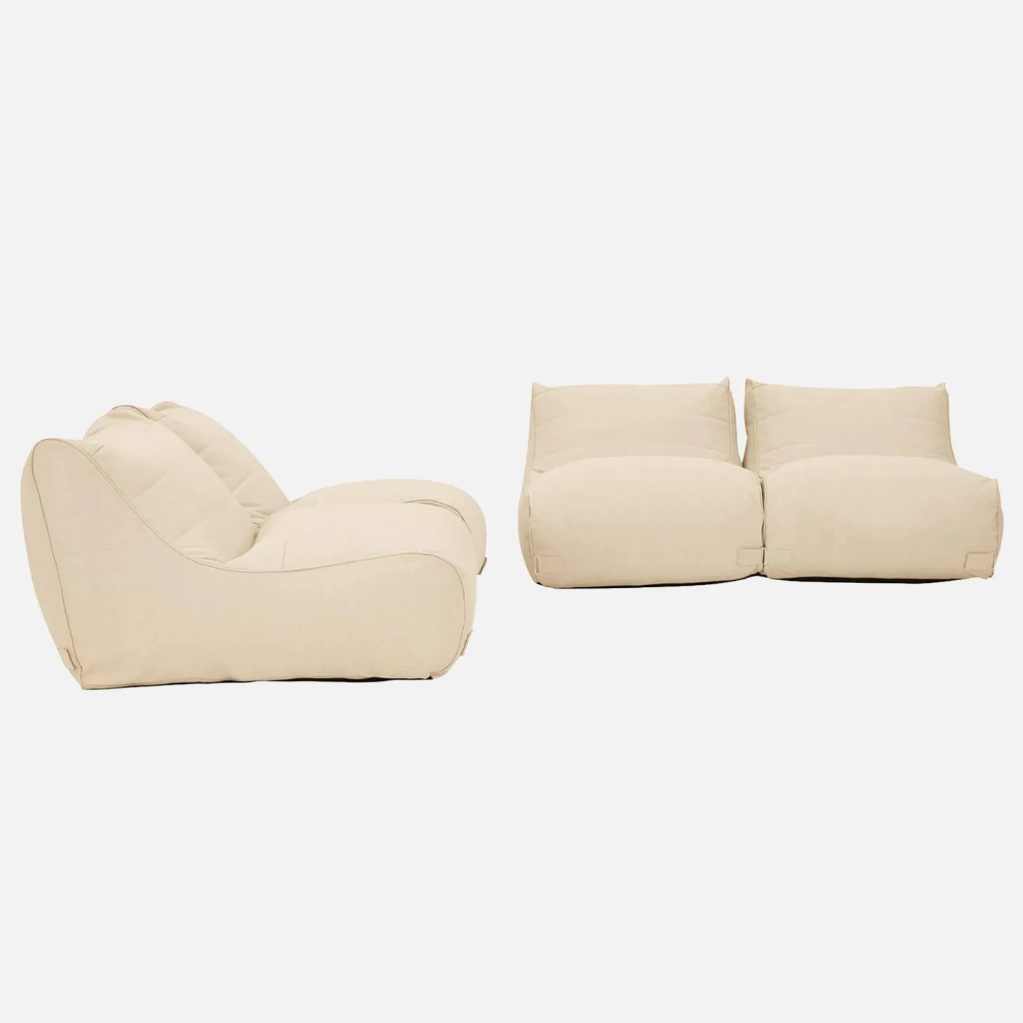 Puff de exterior en olefina, set de 4