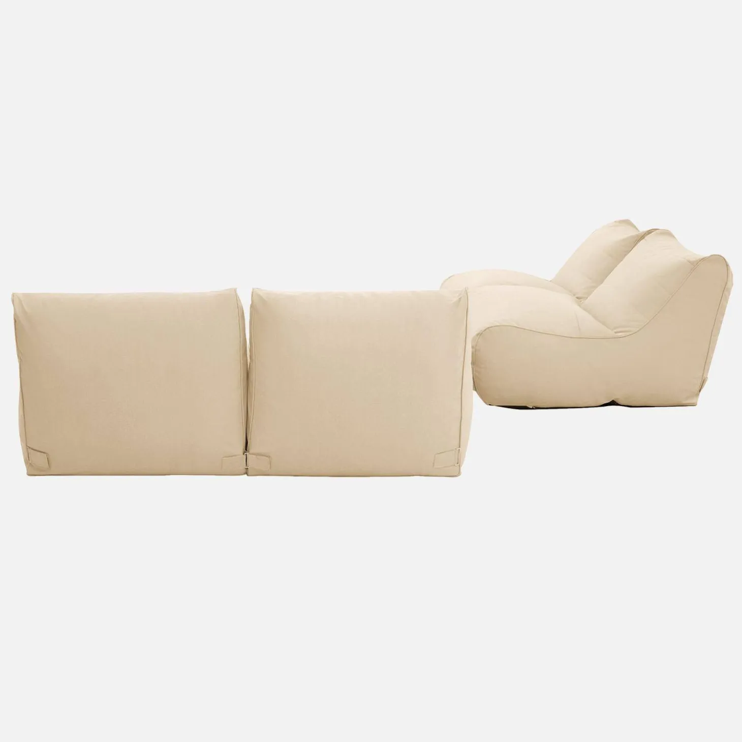 Puff de exterior en olefina, set de 4