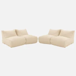 Puff de exterior en olefina, set de 4