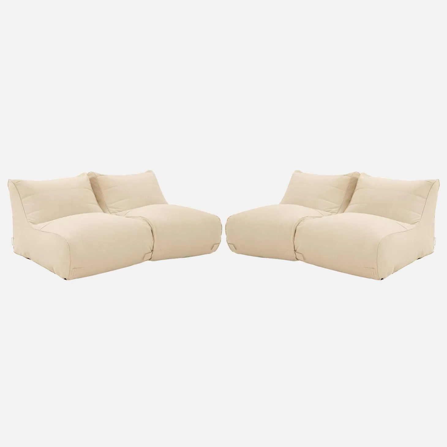 Puff de exterior en olefina, set de 4