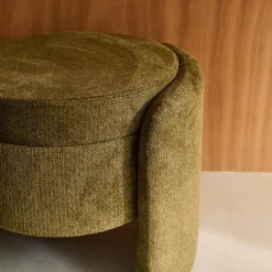 Puff de tela con almacenaje contemporáneo