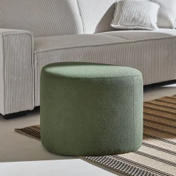 Puff de tela con forma de guijarro
