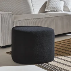 Puff de tela con forma de guijarro