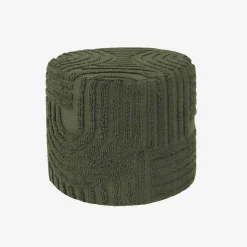 Puff redondo de borreguito con relieve