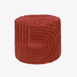 Puff redondo de borreguito con relieve