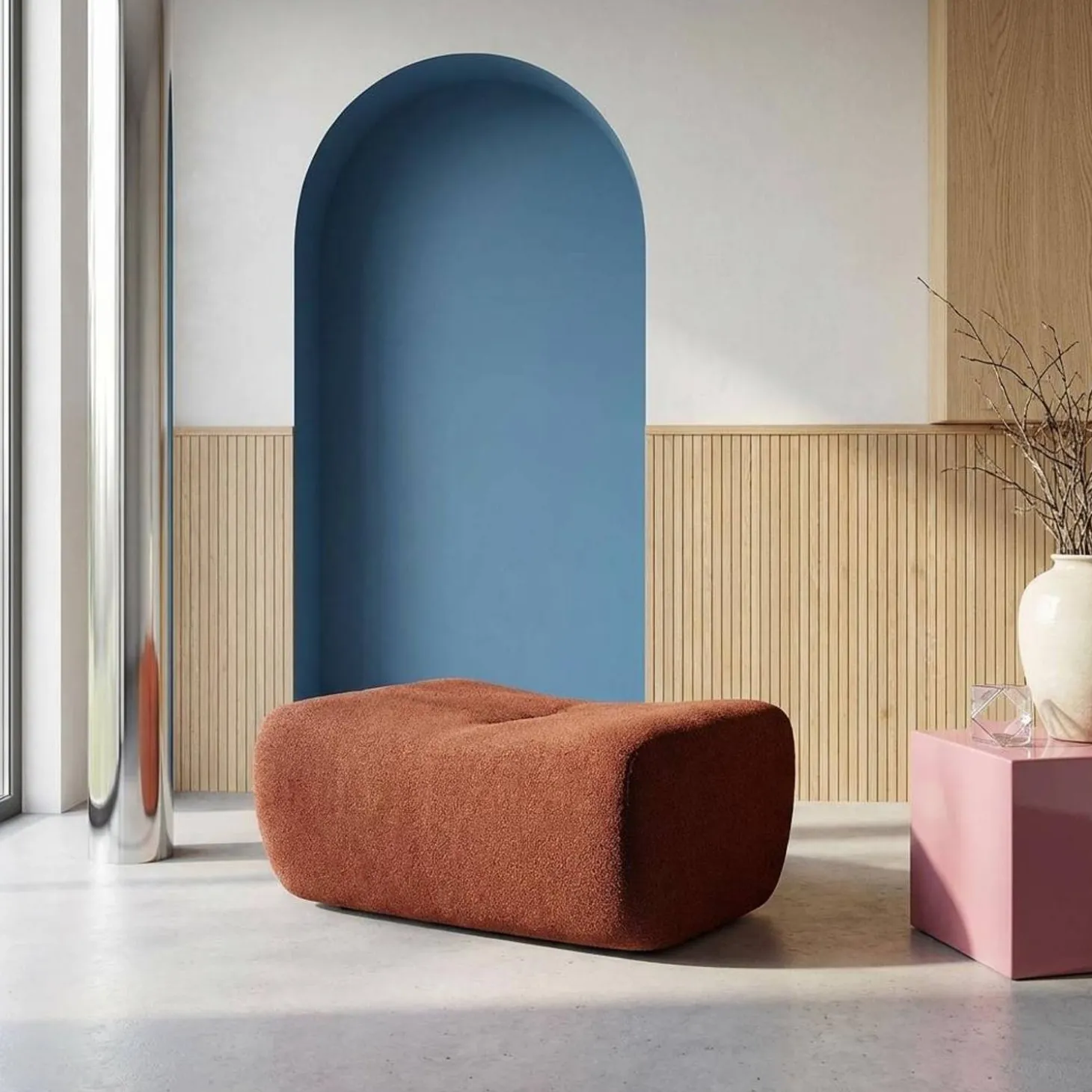 Reposapiés para sillón Sokol de borreguito texturizado