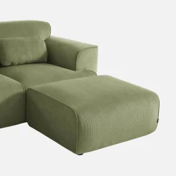 Reposapiés para sofá Wallas terciopelo de pana fina, 2 plazas