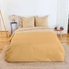 ropa de cama de algodón con estampado de leopardo amarillo, 2 plazas