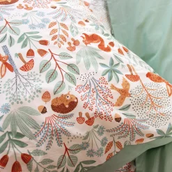 Ropa de cama de algodón reversible impreso otoño, 1 plaza