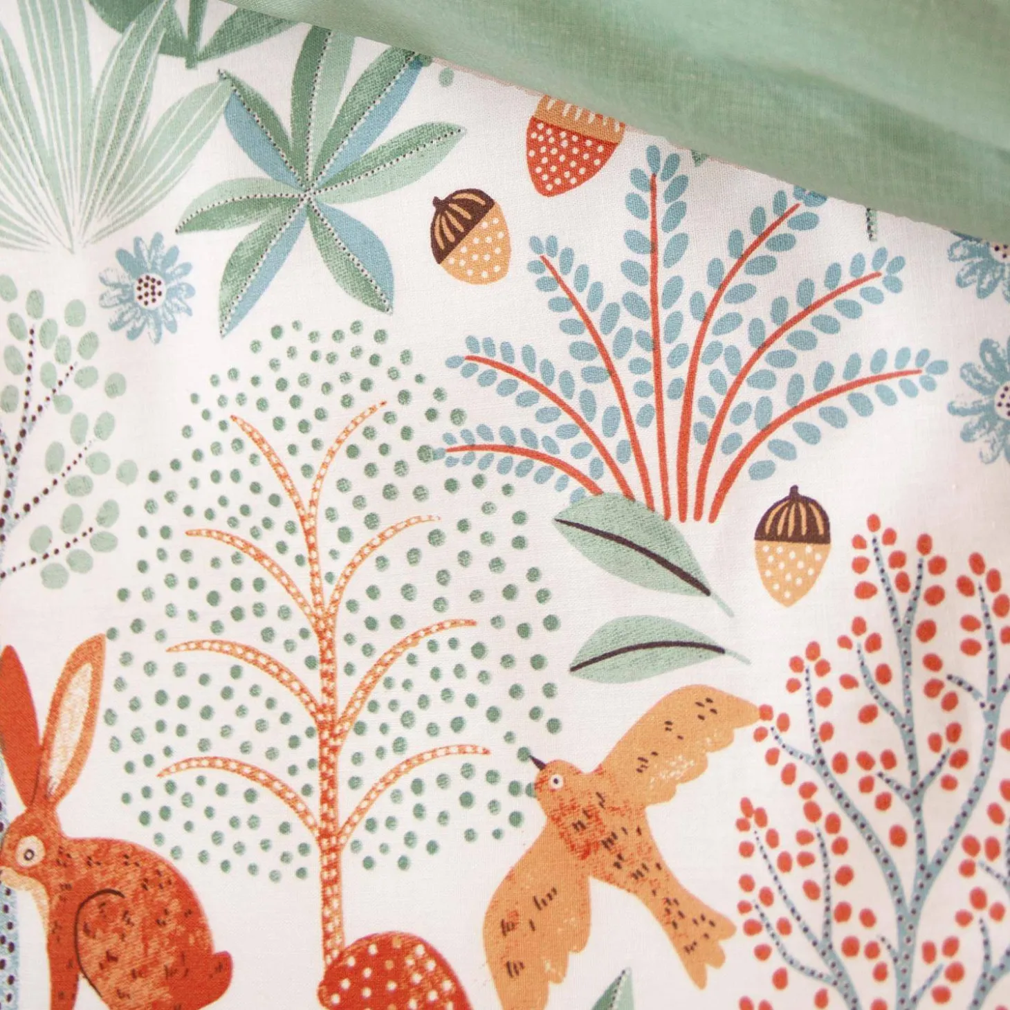 Ropa de cama de algodón reversible impreso otoño, 1 plaza