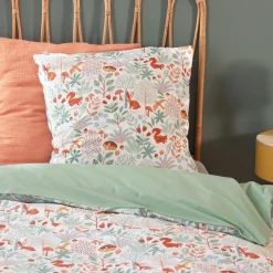 Ropa de cama de algodón reversible impreso otoño, 1 plaza