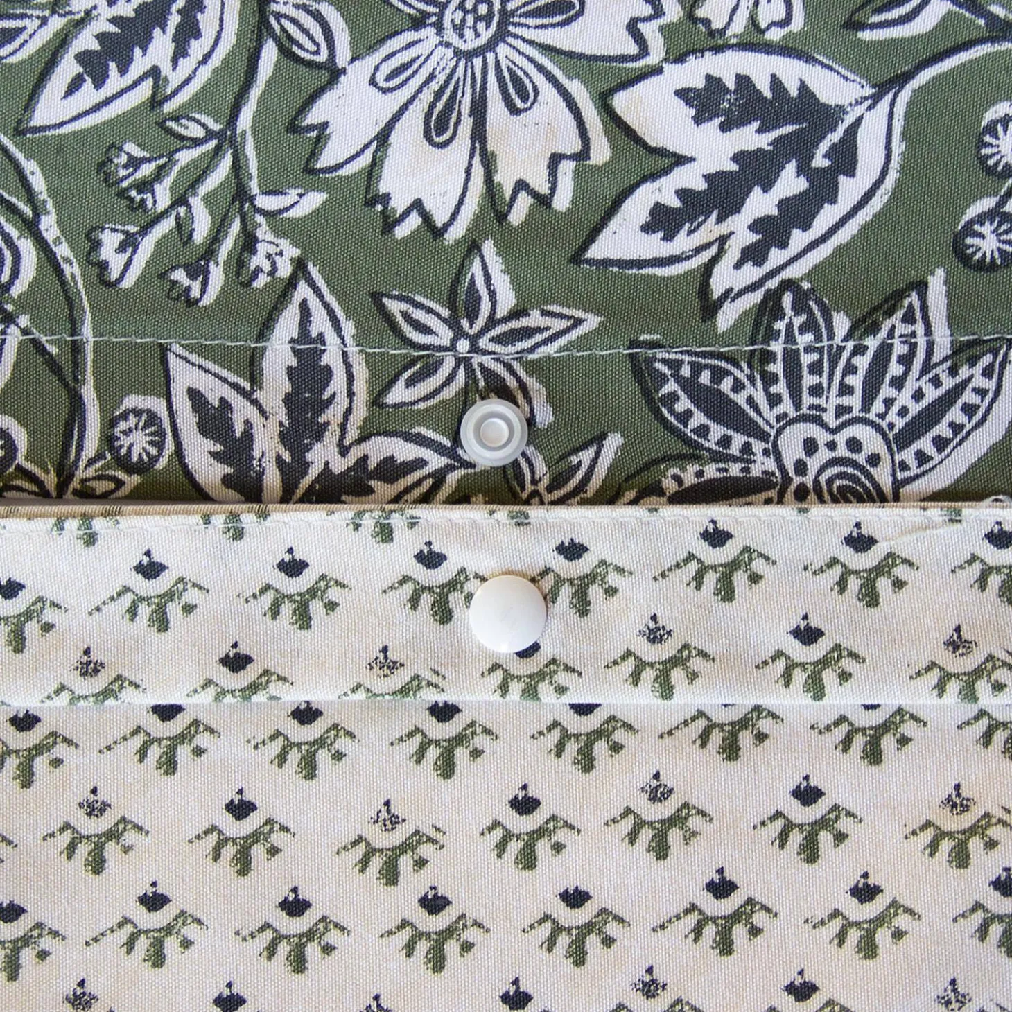 Ropa de cama de algodón y lyocell con estampado floral verde, 2 plazas