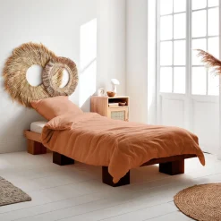 Ropa de cama de gasa de algodón terracota