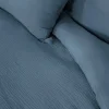 Ropa de cama de gasa de algodón azul oscuro