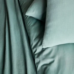 Ropa de cama de gasa y algodón verde