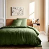 Ropa de cama de gasa y algodón caqui