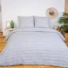 Ropa de cama de microfibra lavada rayas gris, 2 plazas