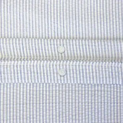 Ropa de cama de microfibra con rayas azules, 2 plazas