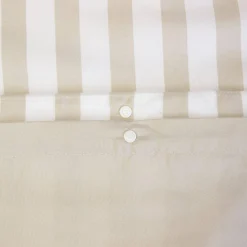Ropa de cama de microfibra reversible con rayas beige, 2 plazas
