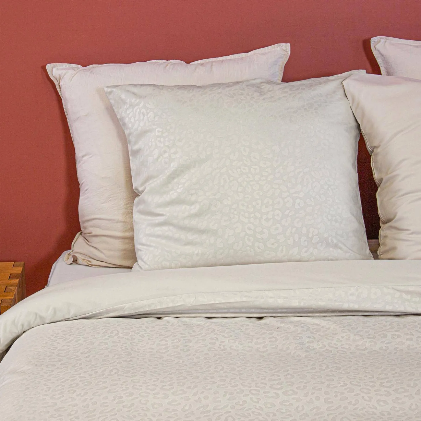 Ropa de cama de poliéster con estampado de leopardo, 2 plazas