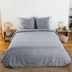 Ropa de cama de poliéster reversible con estampado de cebra, 2 plazas