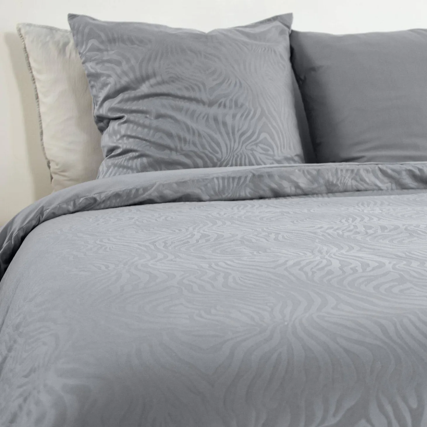 Ropa de cama de poliéster reversible con estampado de cebra, 2 plazas