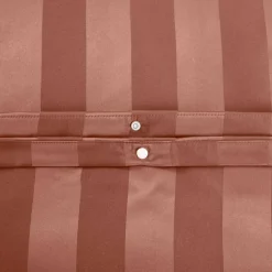 Ropa de cama de poliéster efecto satén con finas rojo, 2 plazas