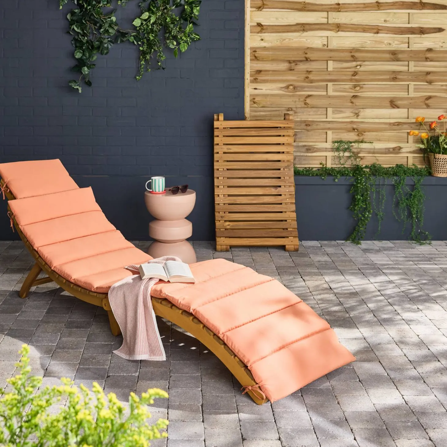 Set de 2 tumbonas de madera de acacia